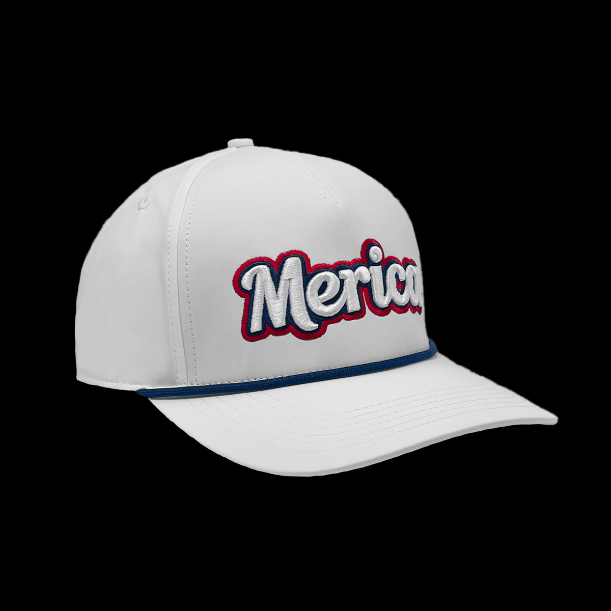 White Merica 3D Embroidered Golf Hat