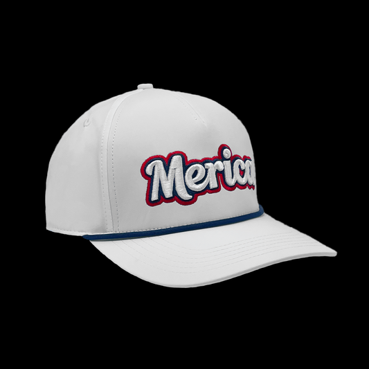 White Merica 3D Embroidered Golf Hat