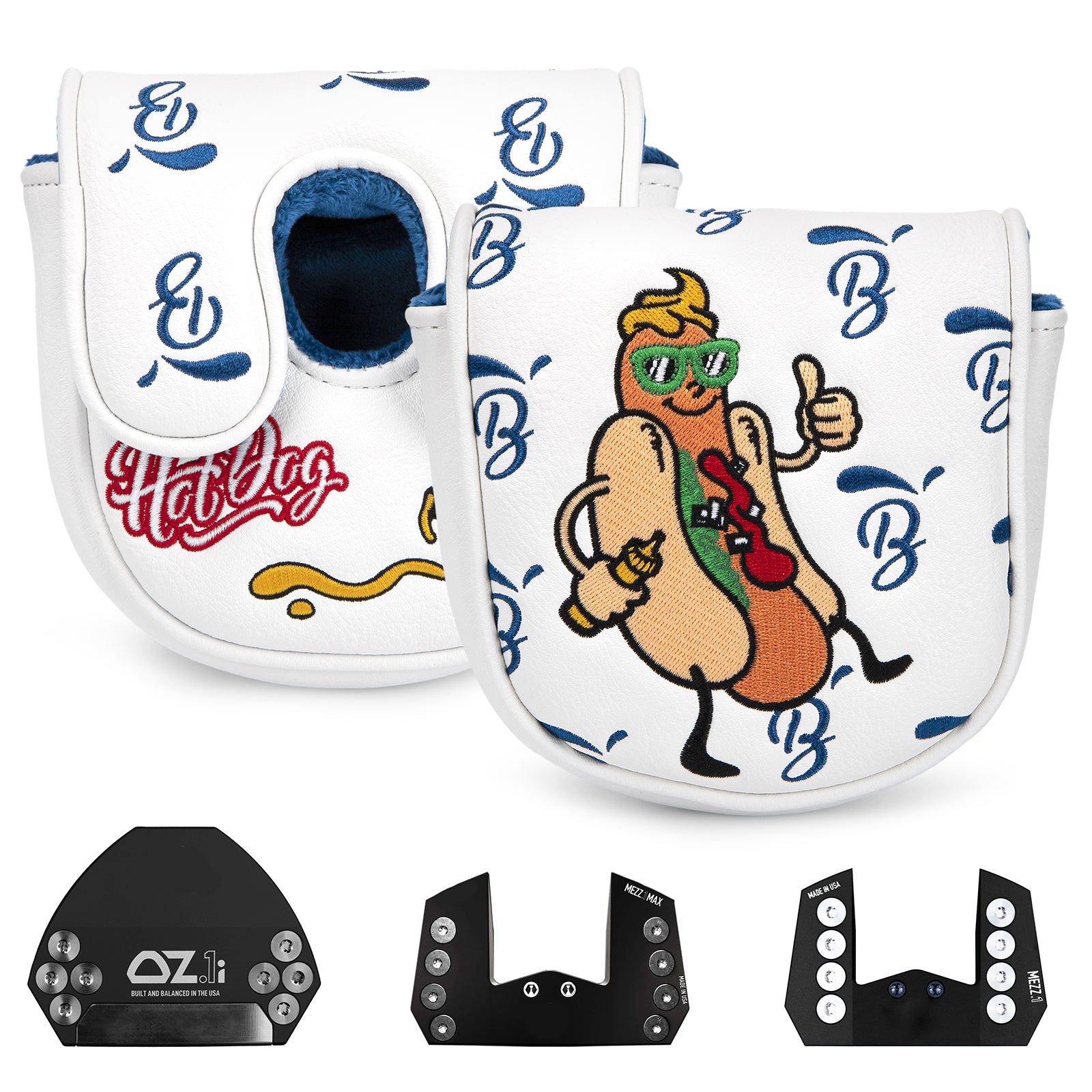 Golf Putter Cover OZ1 Premium Embroidery Hot Dog Mallet Putter Headcover