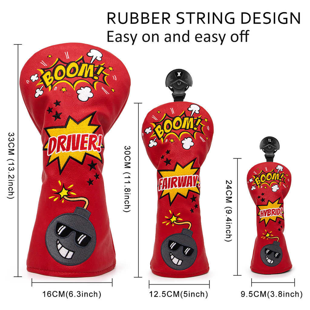 Red Boom Driver/Fairway/Hybrid Headcover