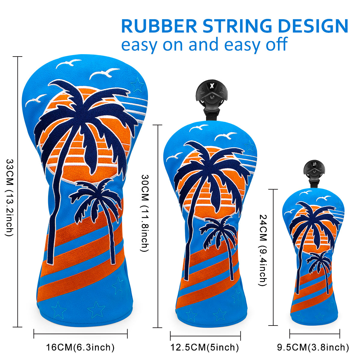 Blue Coconut Tree Driver/Fairway/Hybrid Headcover