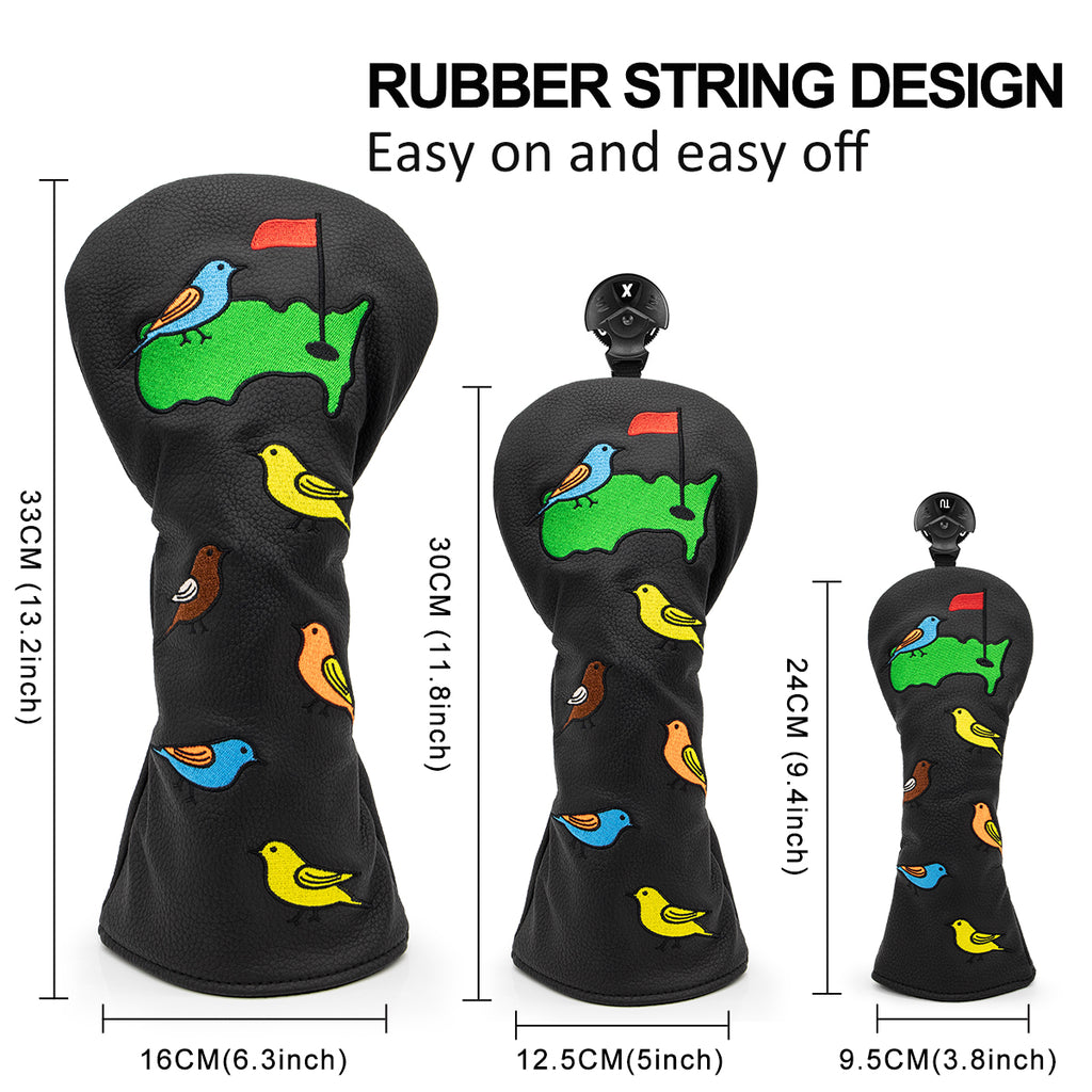 Black Colorful Birdie Driver/Fairway/Hybrid Headcover