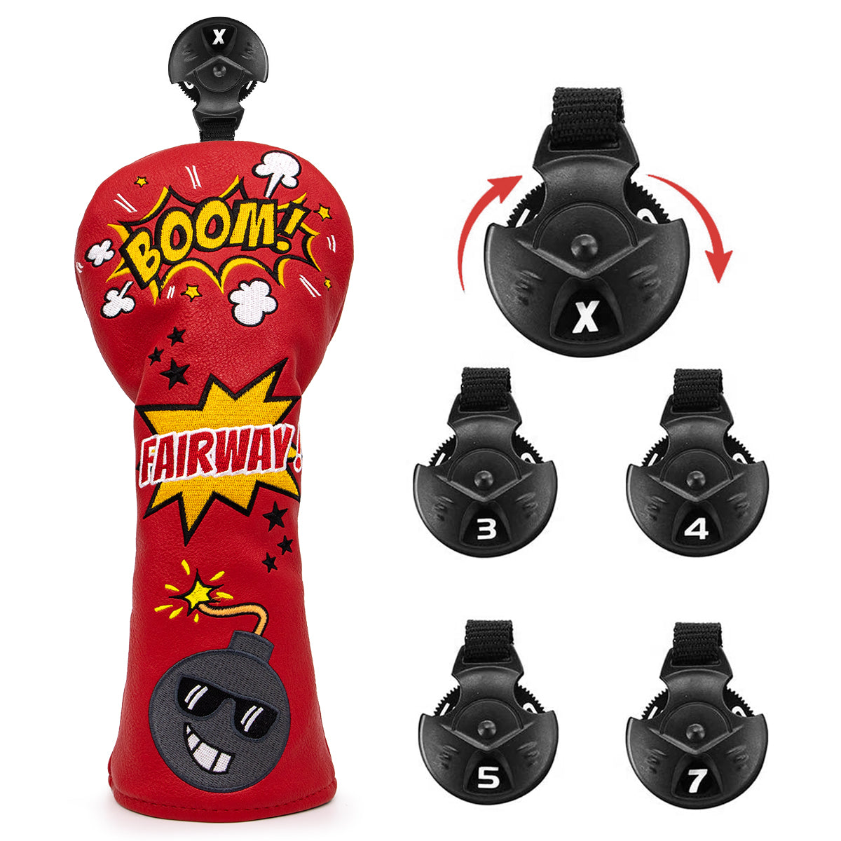 Red Boom Driver/Fairway/Hybrid Headcover