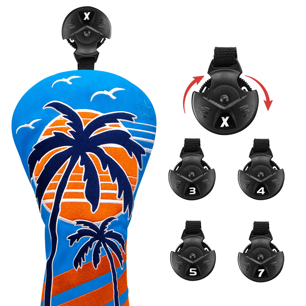 Blue Coconut Tree Driver/Fairway/Hybrid Headcover