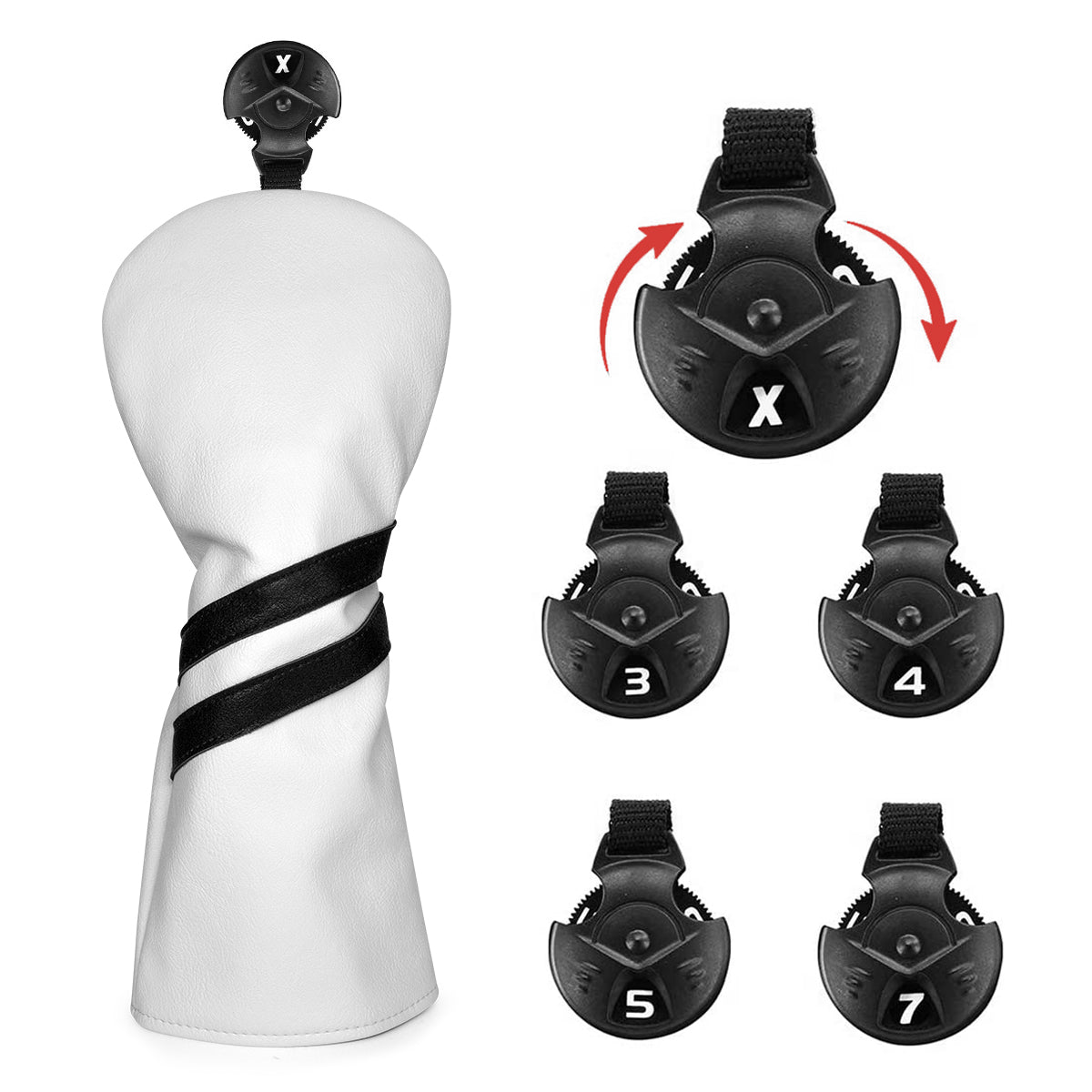 White Driver/Fairway/Hybrid Headcover