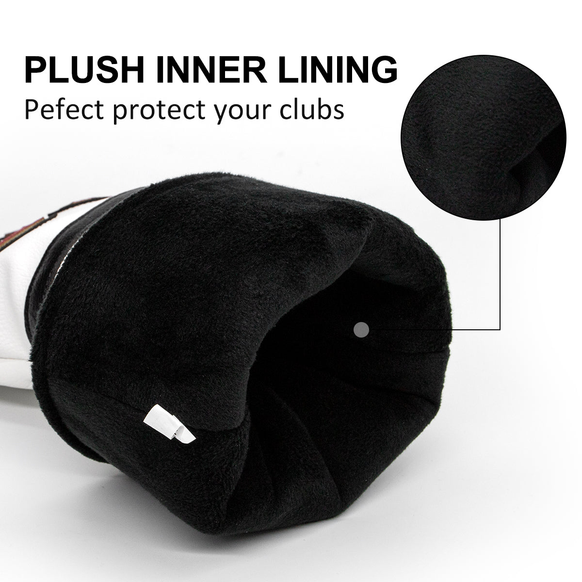 White Golf Sports Style Driver/Fairway/Hybrid Headcover