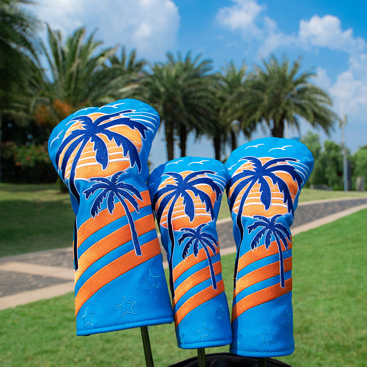 Blue Coconut Tree Driver/Fairway/Hybrid Headcover