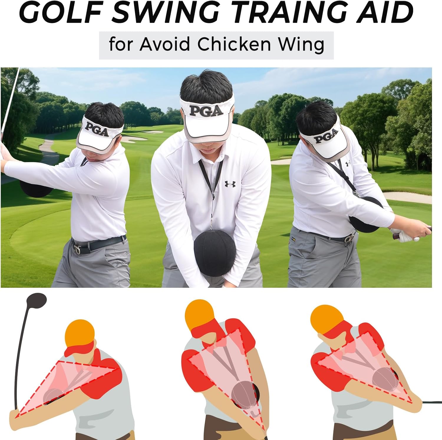 Golf Smart Ball for Golf Swing Trainer, Golf Training Ball Between Arms