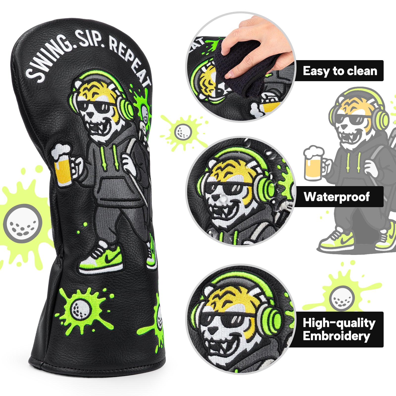 Funny Tiger Driver/Fairway/Hybrid Headcover