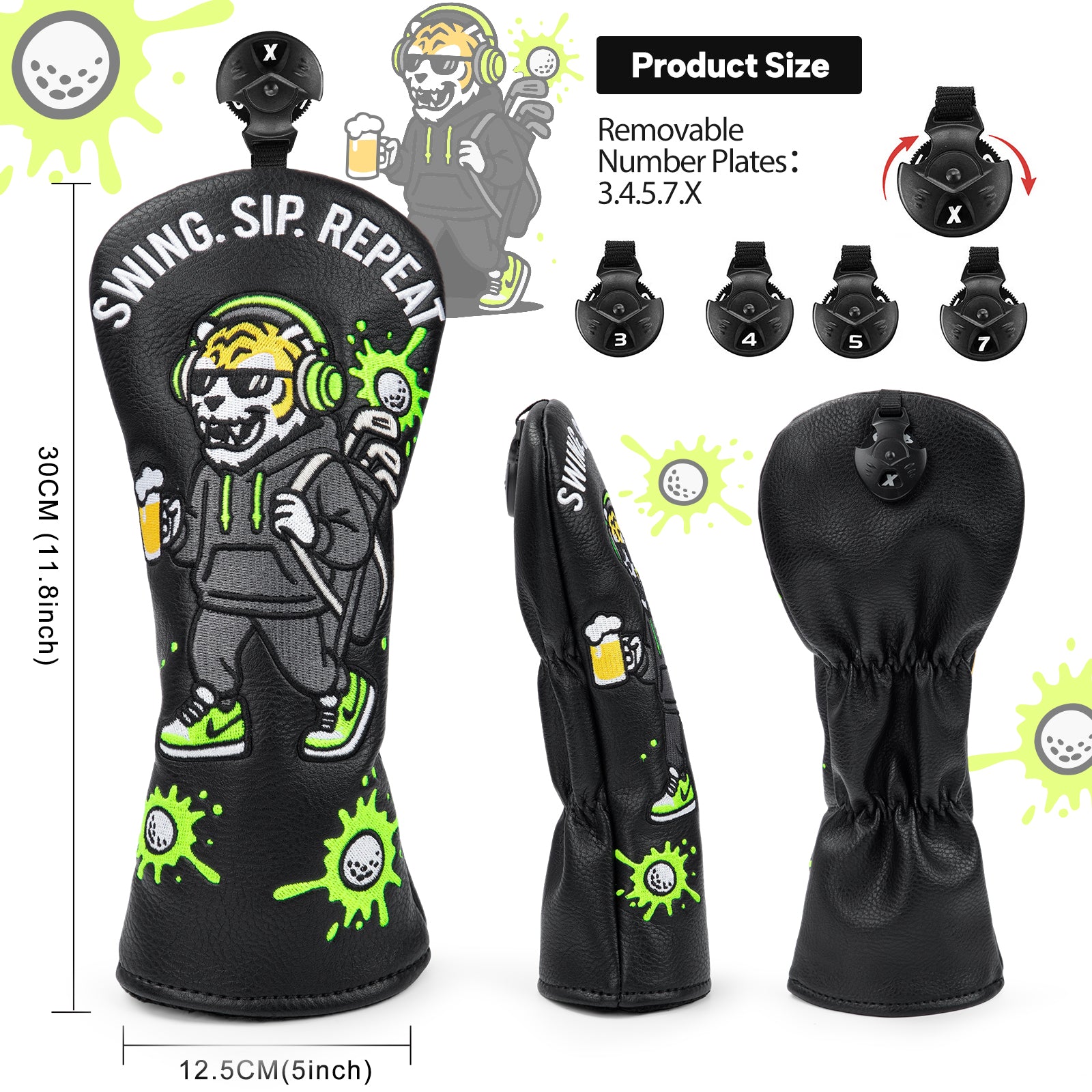 Funny Tiger Driver/Fairway/Hybrid Headcover