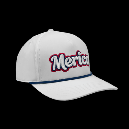 White Merica 3D Embroidered Golf Hat
