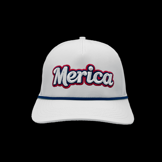 White Merica 3D Embroidered Golf Hat